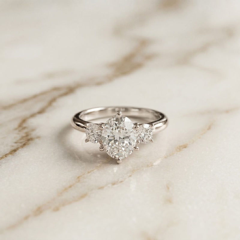Oval Rosalyn Lab Grown Diamond Three Stone Ring 1.70CTW