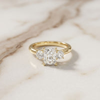 Radiant Cut Lab Grown Diamond Three Stone Ring 1.70CTW