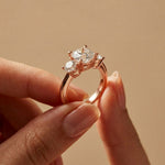 3.40CTW Cushion Rosalyn Lab Grown Diamond Three Stone Ring