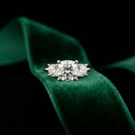 3.40CTW Cushion Rosalyn Lab Grown Diamond Three Stone Ring