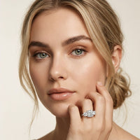 3.40CTW Cushion Rosalyn Lab Grown Diamond Three Stone Ring