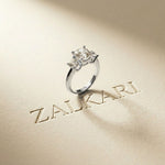 3.40CTW Cushion Rosalyn Lab Grown Diamond Three Stone Ring