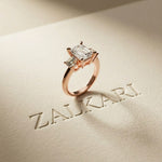 Valoria Lab Grown Diamond Three Stone Ring 3.40CTW Emerald Cut