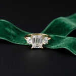 Valoria Lab Grown Diamond Three Stone Ring 3.40CTW Emerald Cut