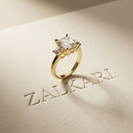 Valoria Lab Grown Diamond Three Stone Ring 3.40CTW Emerald Cut