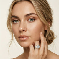 Valoria Lab Grown Diamond Three Stone Ring 3.40CTW Emerald Cut