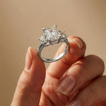 Valoria Lab Grown Diamond Three Stone Ring 3.40CTW Emerald Cut