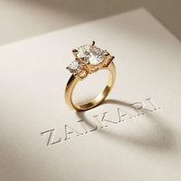 Aveline Lab Grown Diamond Three Stone Ring 3.40CTW Oval Cut