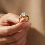 Aveline Lab Grown Diamond Three Stone Ring 3.40CTW Oval Cut