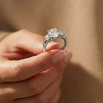 Aveline Lab Grown Diamond Three Stone Ring 3.40CTW Oval Cut