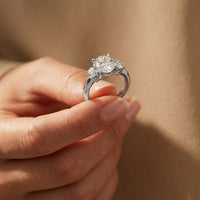 Aveline Lab Grown Diamond Three Stone Ring 3.40CTW Oval Cut