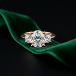 Aveline Lab Grown Diamond Three Stone Ring 3.40CTW Oval Cut