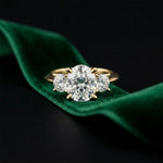 Aveline Lab Grown Diamond Three Stone Ring 3.40CTW Oval Cut