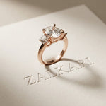 Aveline Lab Grown Diamond Three Stone Ring 3.40CTW Oval Cut