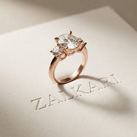 Aveline Lab Grown Diamond Three Stone Ring 3.40CTW Oval Cut