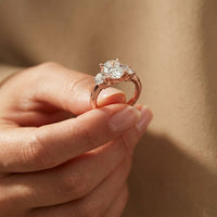 Aveline Lab Grown Diamond Three Stone Ring 3.40CTW Oval Cut