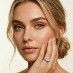 Elysia Lab Grown Diamond Three Stone Ring 3.40CTW Pear Cut