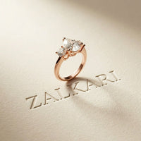 Elysia Lab Grown Diamond Three Stone Ring 3.40CTW Pear Cut