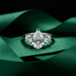 Elysia Lab Grown Diamond Three Stone Ring 3.40CTW Pear Cut