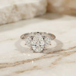 Elysia Lab Grown Diamond Three Stone Ring 3.40CTW Pear Cut