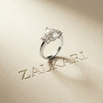 Elysia Lab Grown Diamond Three Stone Ring 3.40CTW Pear Cut