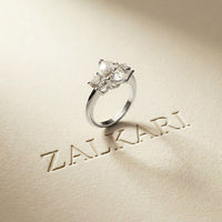 Elysia Lab Grown Diamond Three Stone Ring 3.40CTW Pear Cut