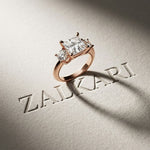 3.40CTW Princess Cut Asteria Lab Grown Diamond Three Stone Ring For Her
