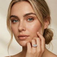 3.40CTW Princess Cut Asteria Lab Grown Diamond Three Stone Ring For Her
