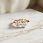 3.40CTW Princess Cut Asteria Lab Grown Diamond Three Stone Ring For Her