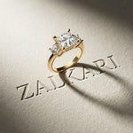 3.40CTW Princess Cut Asteria Lab Grown Diamond Three Stone Ring For Her