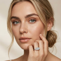 3.40CTW Princess Cut Asteria Lab Grown Diamond Three Stone Ring For Her