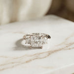 3.40CTW Princess Cut Asteria Lab Grown Diamond Three Stone Ring For Her