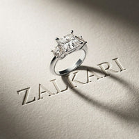 3.40CTW Princess Cut Asteria Lab Grown Diamond Three Stone Ring For Her