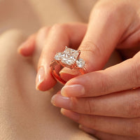 3.40CTW Radiant Cut Lab Grown Diamond Three Stone