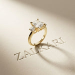 3.40CTW Radiant Cut Lab Grown Diamond Three Stone