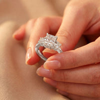 3.40CTW Radiant Cut Lab Grown Diamond Three Stone