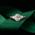 2.50CTW Oval Soleia Lab Grown Diamond Three Stone Ring For Her