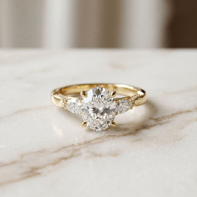 2.50CTW Oval Soleia Lab Grown Diamond Three Stone Ring For Her