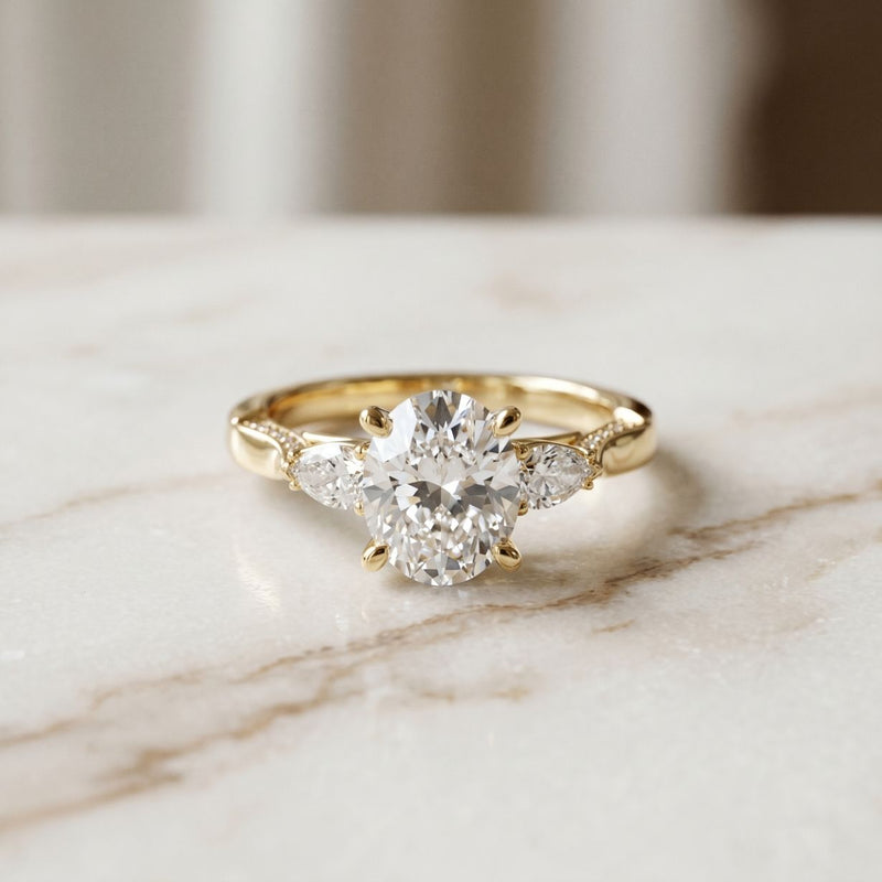 2.50CTW Oval Soleia Lab Grown Diamond Three Stone Ring For Her