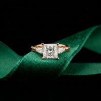 2.50CTW Princess Sorella Lab Grown Diamond Three Stone Ring