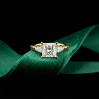 2.50CTW Princess Sorella Lab Grown Diamond Three Stone Ring