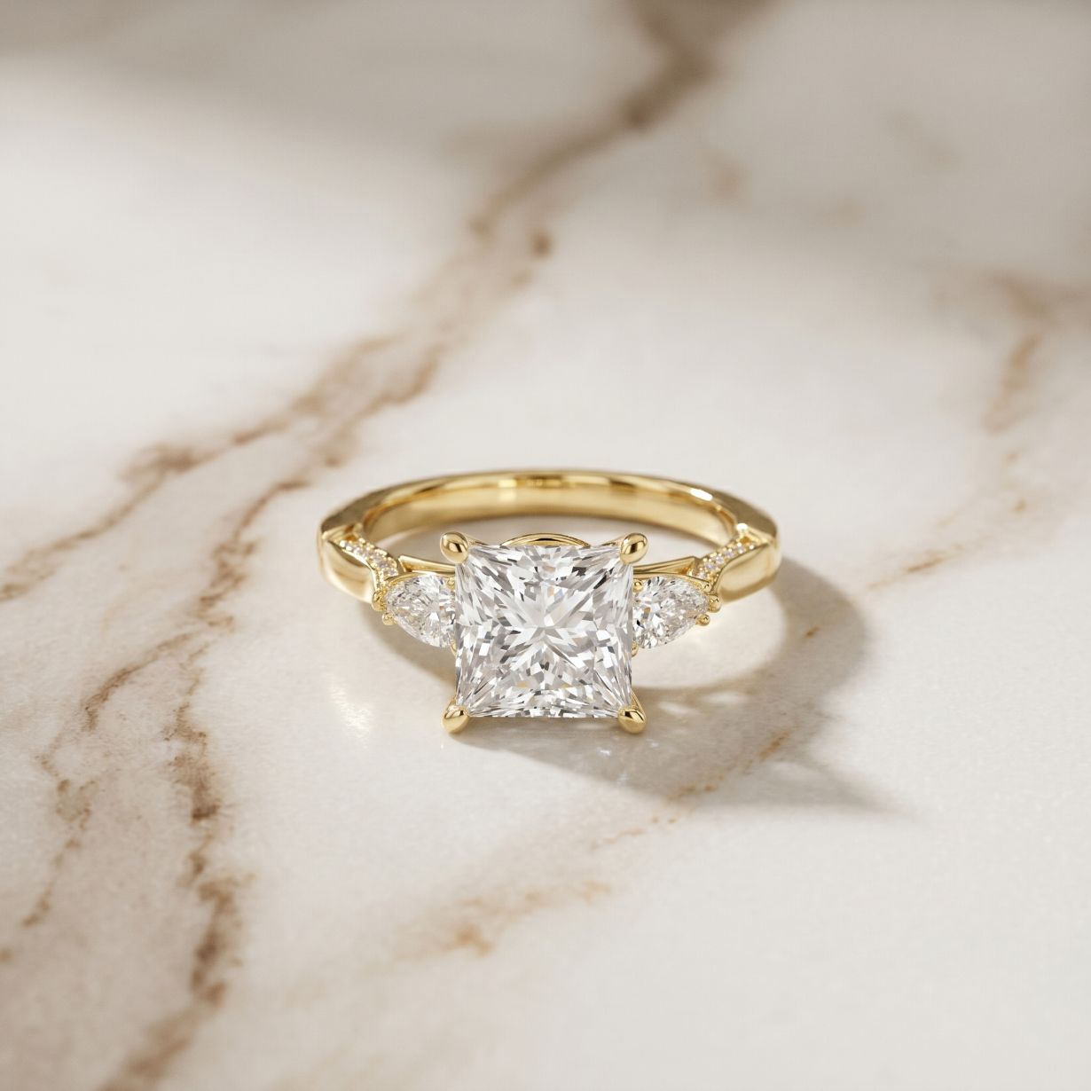 2.50CTW Princess Sorella Lab Grown Diamond Three Stone Ring