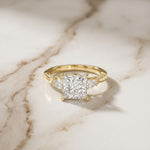 2.50CTW Princess Sorella Lab Grown Diamond Three Stone Ring