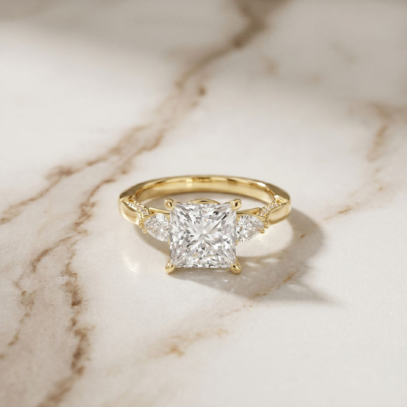 2.50CTW Princess Sorella Lab Grown Diamond Three Stone Ring