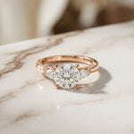 2.50CTW Round Aveline Lab Grown Diamond Three Stone Ring Rose Gold
