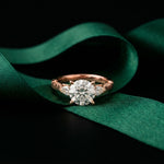 2.50CTW Round Aveline Lab Grown Diamond Three Stone Ring Rose Gold