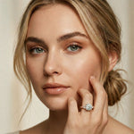 2.50CTW Round Aveline Lab Grown Diamond Three Stone Ring Rose Gold