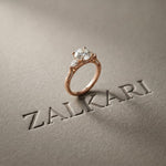 2.50CTW Round Aveline Lab Grown Diamond Three Stone Ring Rose Gold