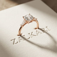 1.90CTW Cushion Solstice Lab Grown Diamond Three Stone Ring