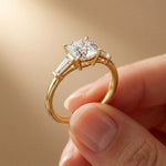 1.90CTW Cushion Solstice Lab Grown Diamond Three Stone Ring